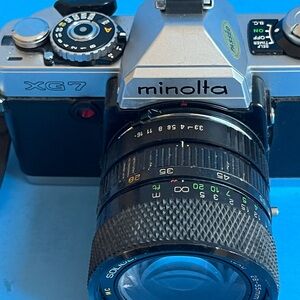 Minolta XG7 Camera with Soligor Lens C/D ZOOM + MACRO 28-55 mm 1:3.3-4.5. 55